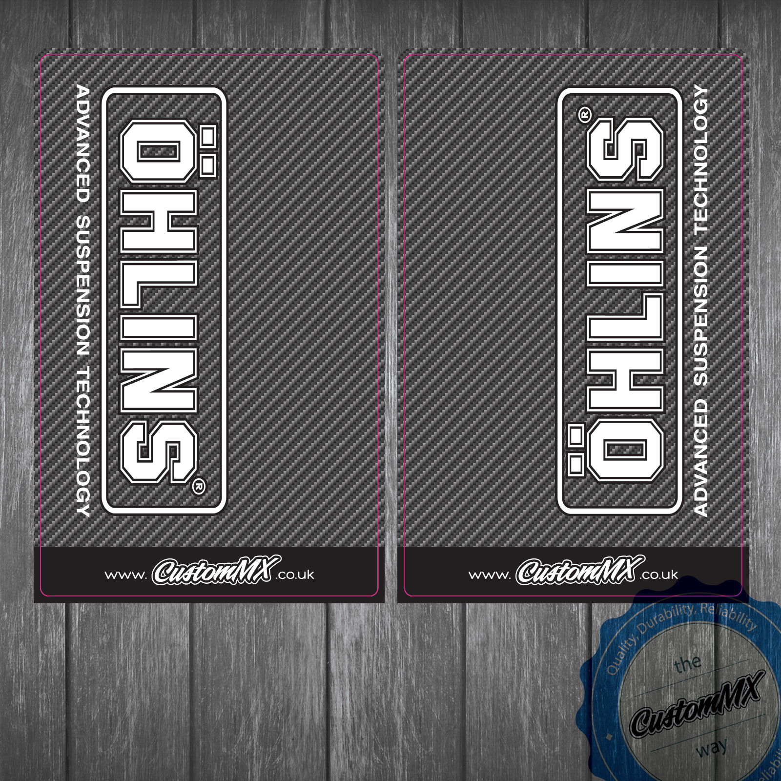 OHLINS Upper Fork Decals (Carbon) Custom MX The Home Of SemiCustom