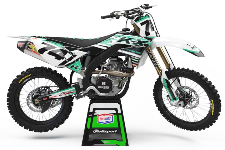 Rage Series (Teal) – Kawasaki KX/KXF Graphics Kit – Custom MX – The ...