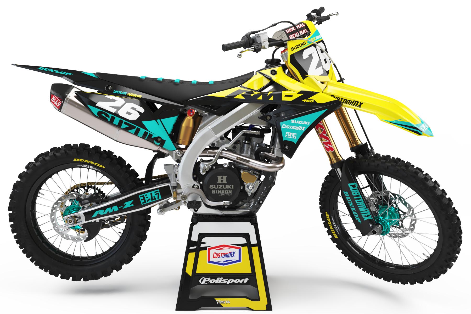 EDGE (Teal) Series – Suzuki RM / RMZ Graphics Kit – Custom MX – The ...