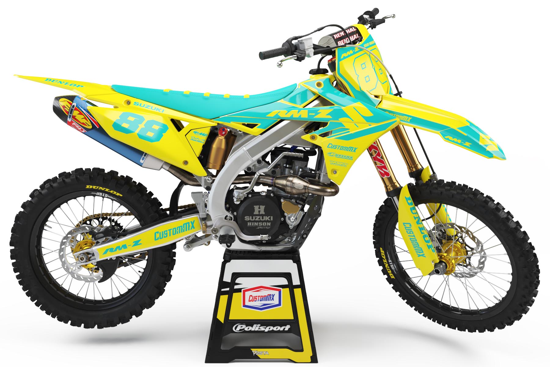 Simple (Teal) Series Suzuki RM / RMZ Graphics Kit Custom MX The