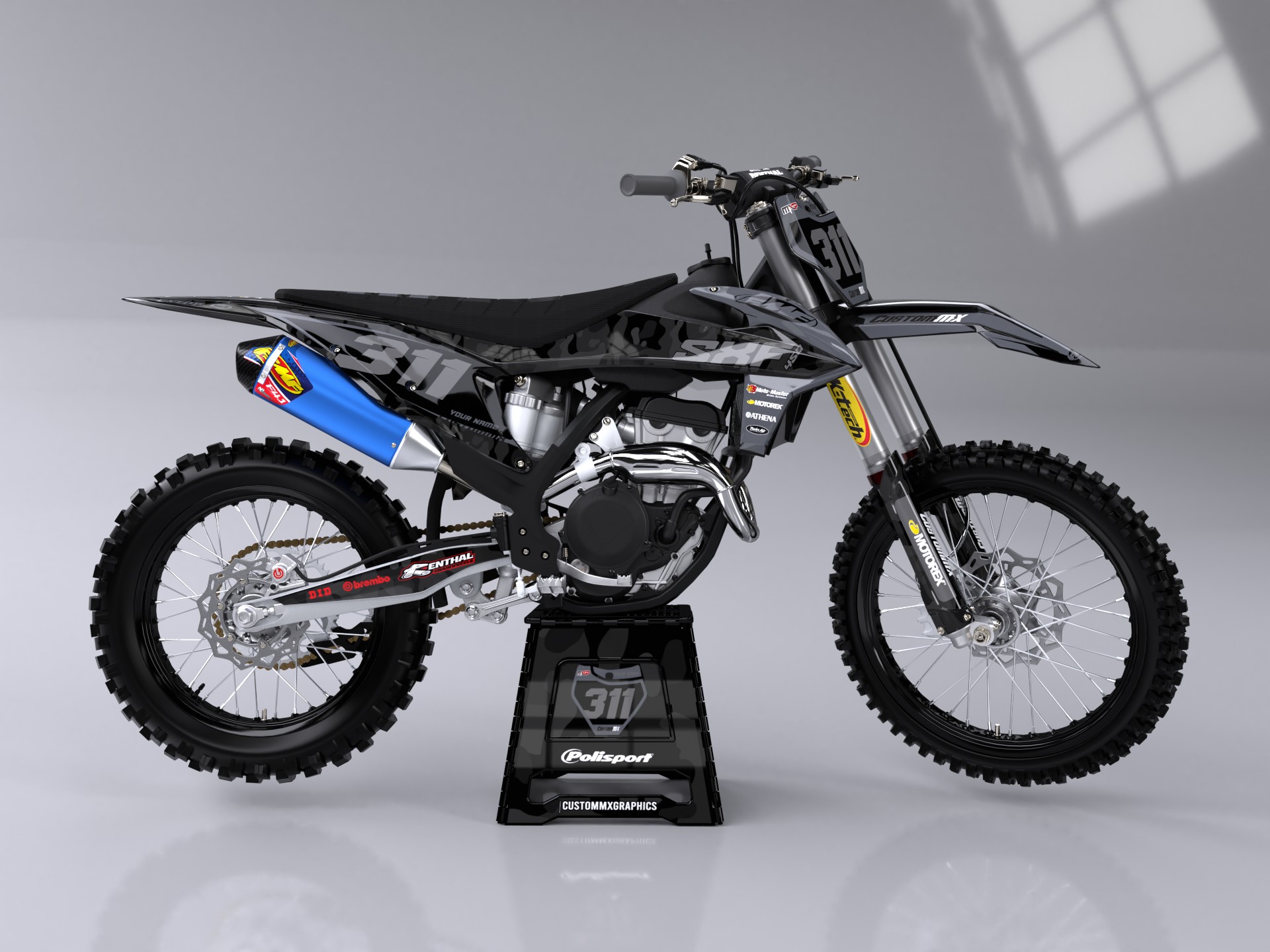 Custom MX Graphics Kit For KTM SX, SXF, EXC, EXCF, XC, XCW 125-500 - Factory S Style By Zeronine MX