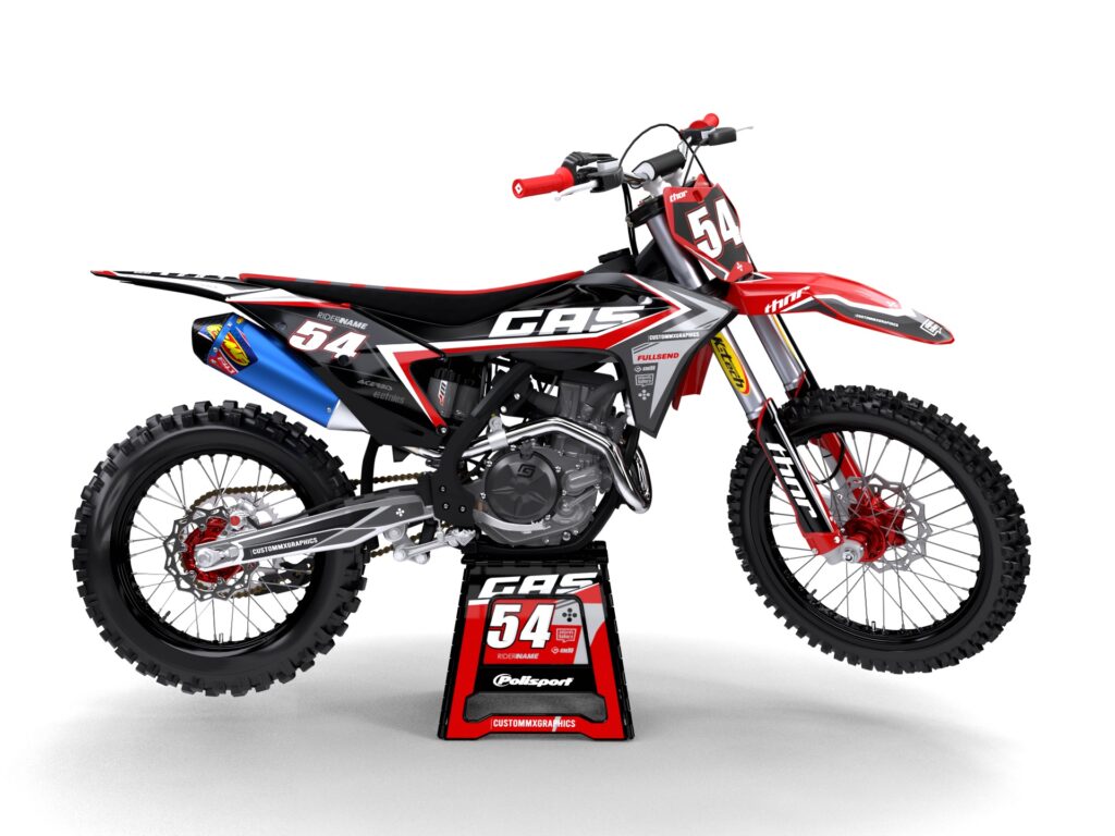 Kit De Gráficos Y Fondo Con Placa Número Para Gas Gas MC/EC 2021 (125, 250, 450) - CustomMX