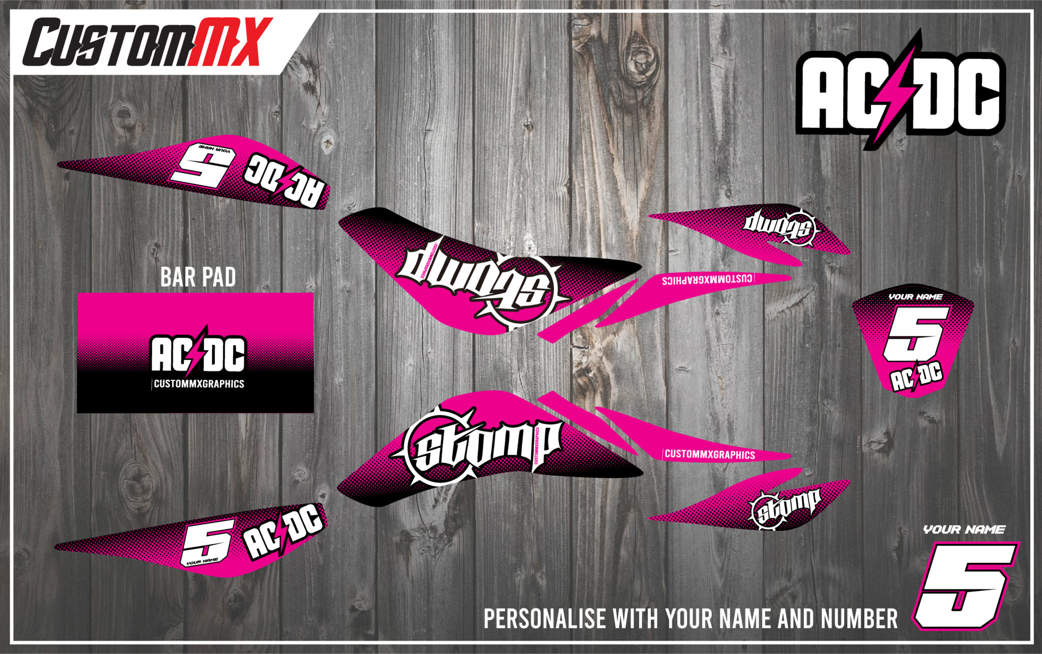 ACDC Pink- Stomp AC/DC Electric Quad – Custom MX – The Home Of Semi ...